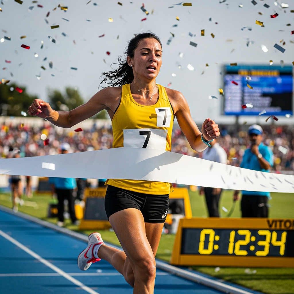 runner crossing finish