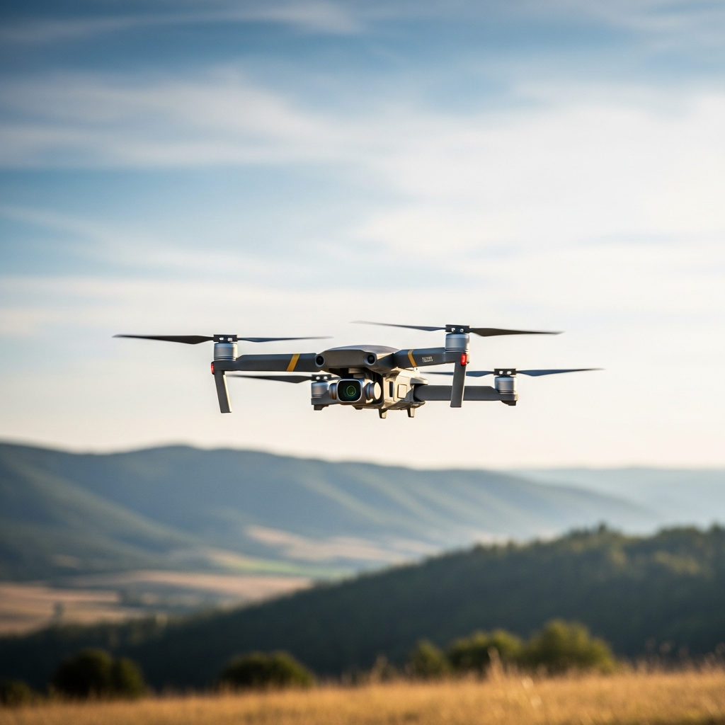 Drone flying outdoors