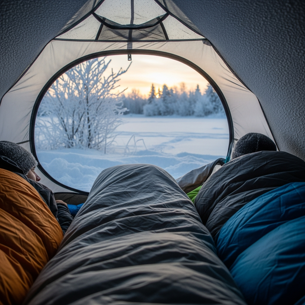 frozen tent morning