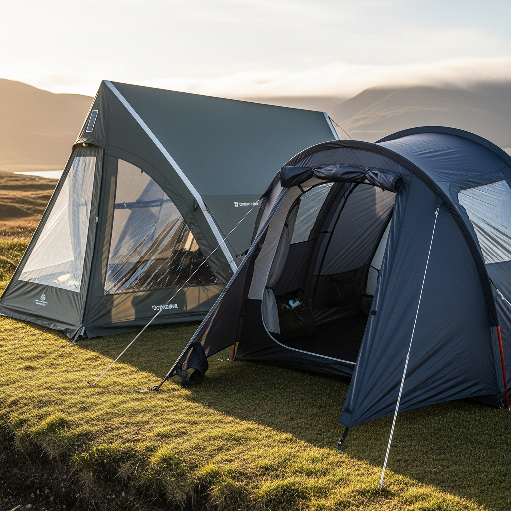 two modern tents