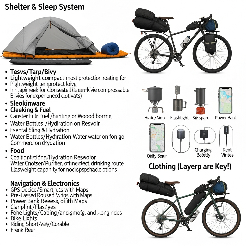 Bikepacking gear loaded