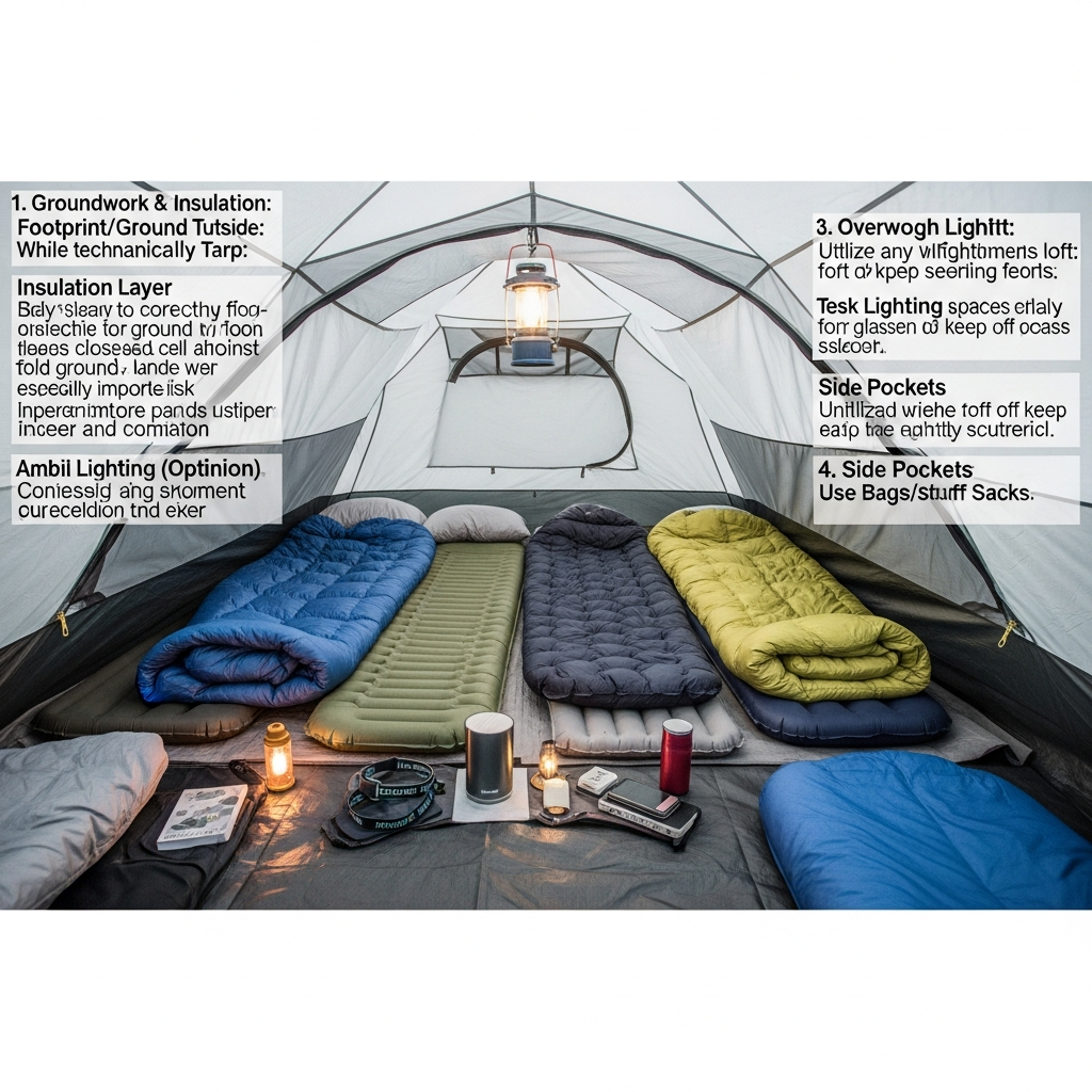 tent interior setup