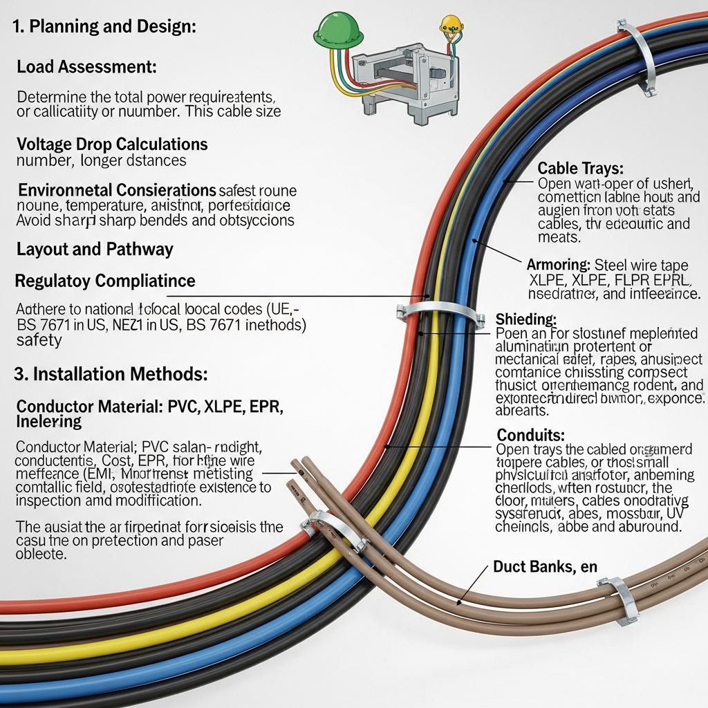 power cables routing