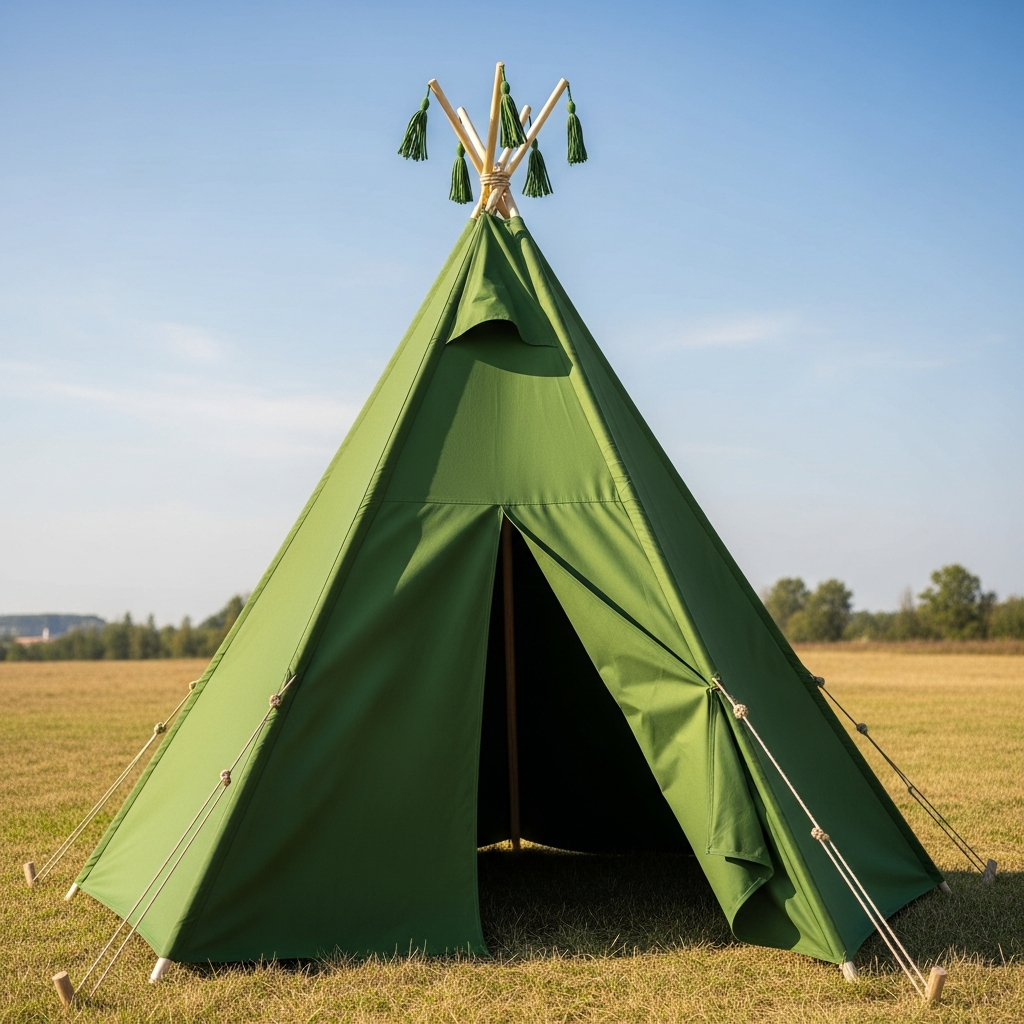 green teepee tent