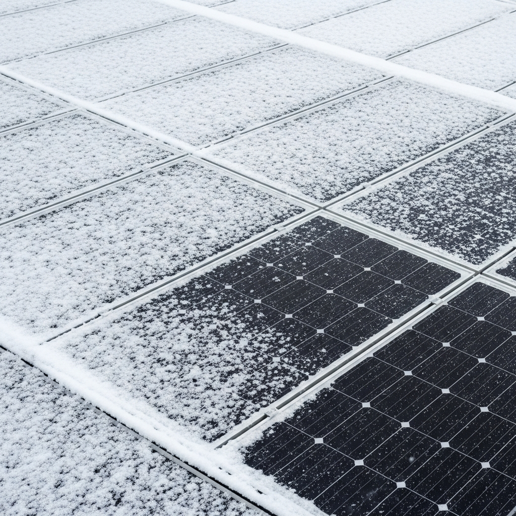 snowy solar panels