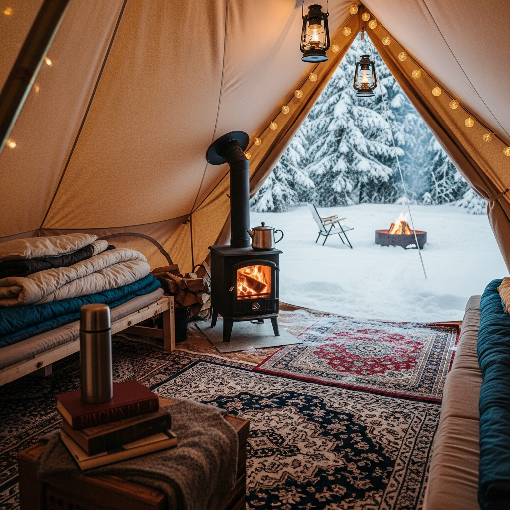 cozy winter camp