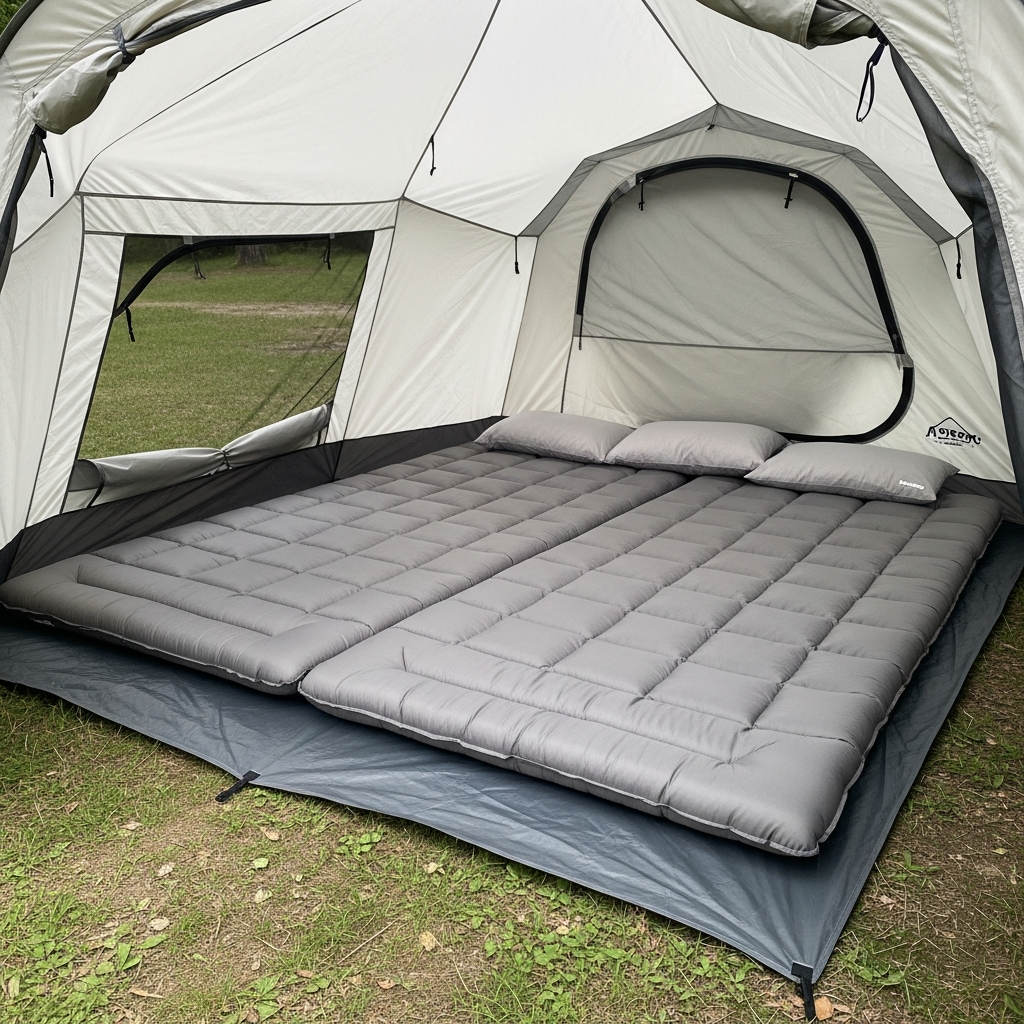 massive double wide sleeping pad in a large tent