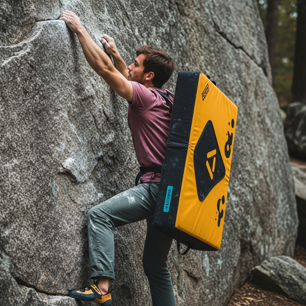 climber carrying pad