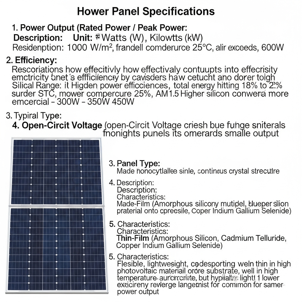 solar panel specifications