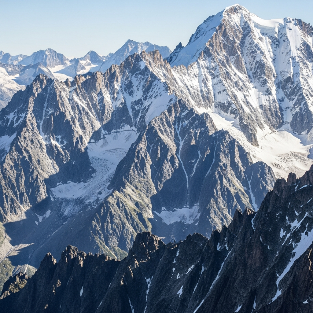 frozen mountain peaks