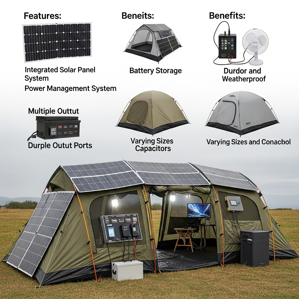 Solar panel tent