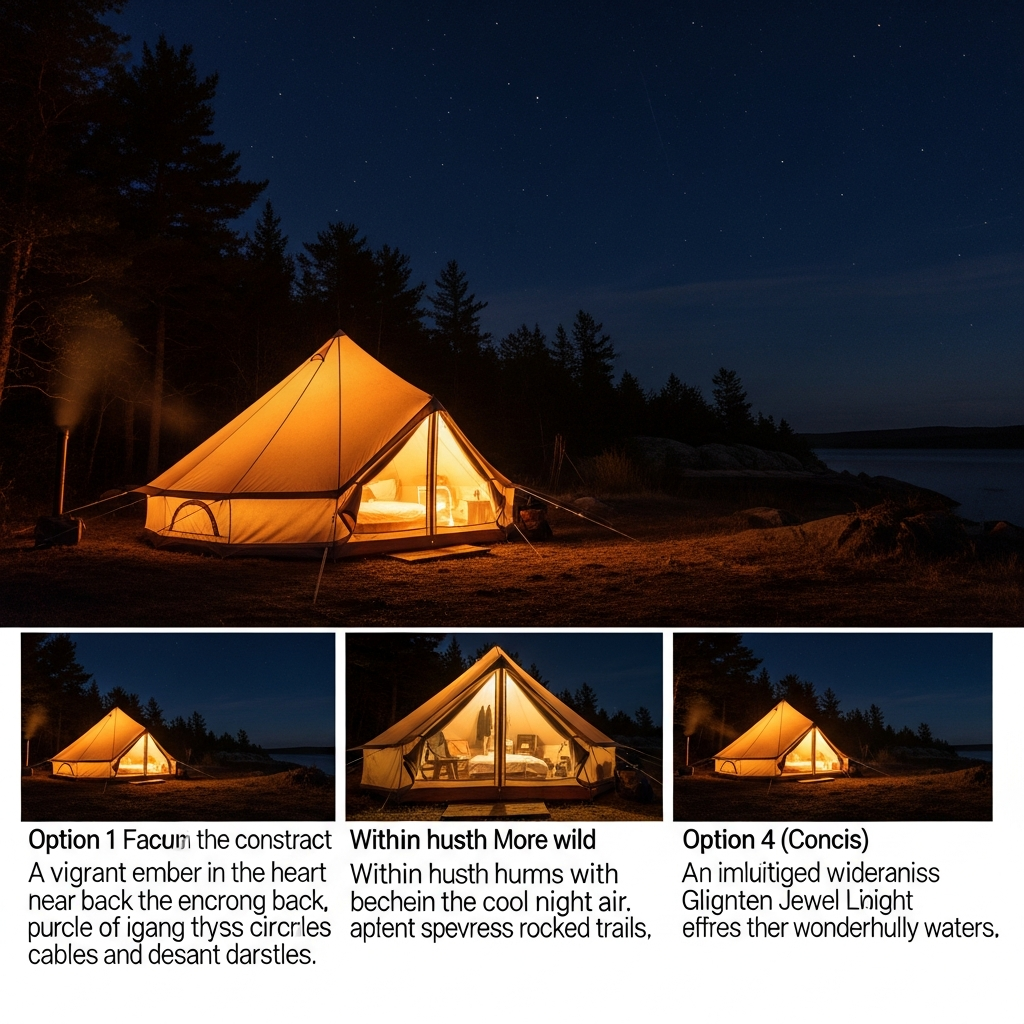 illuminated wilderness tent