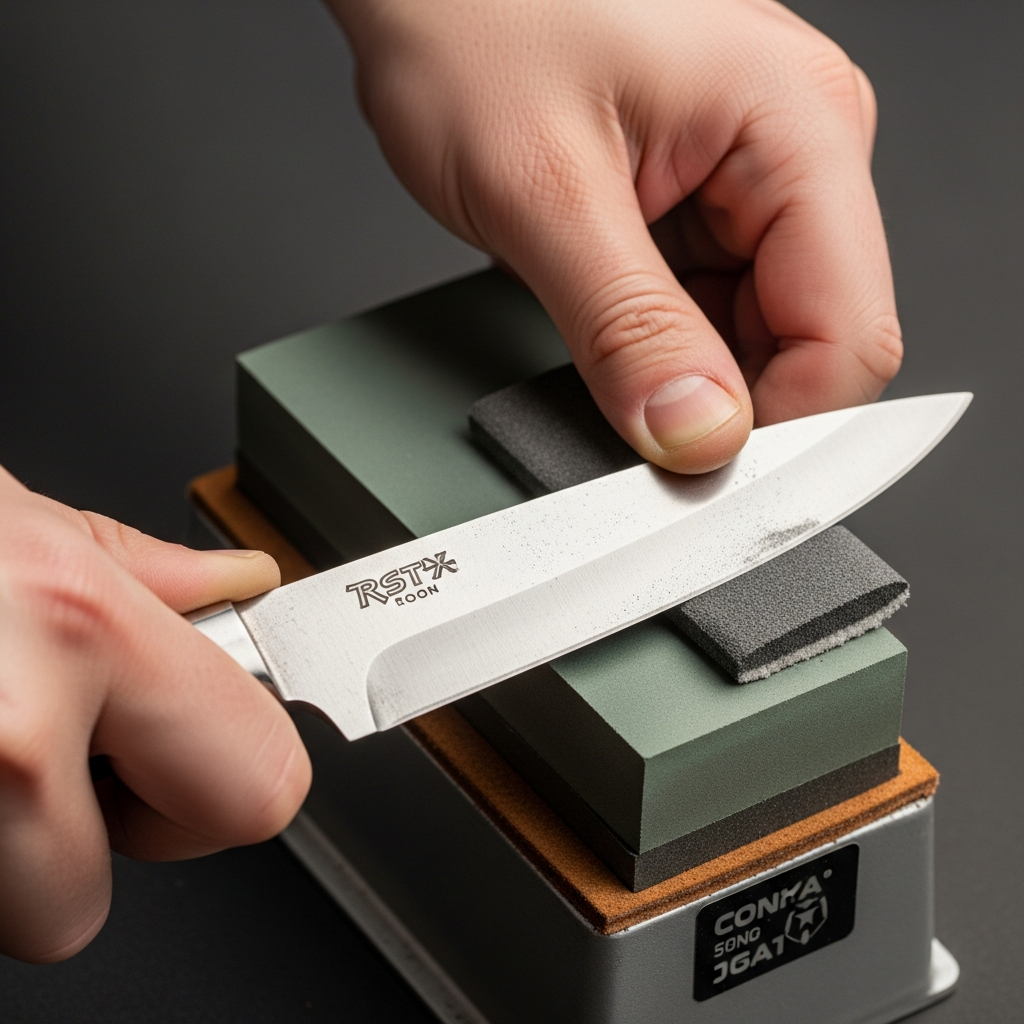 sharpening a knife