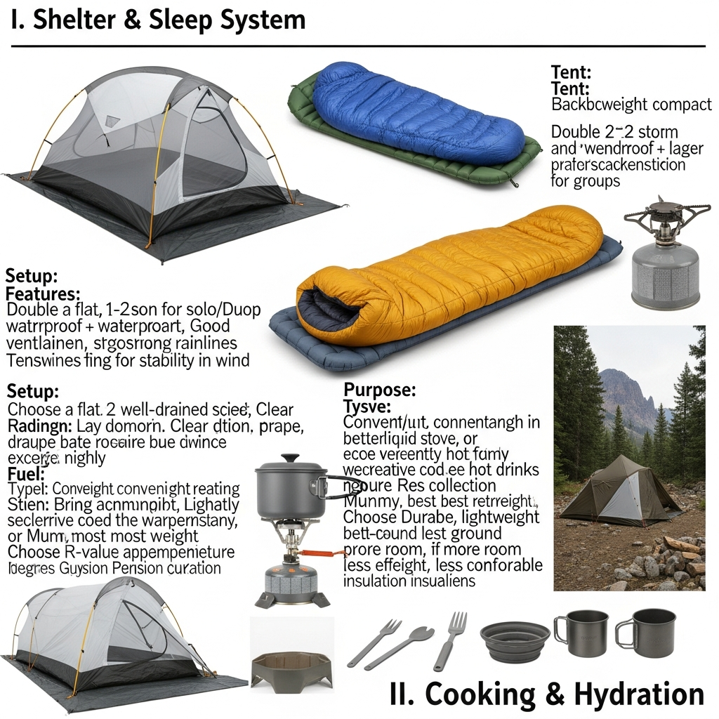 wilderness camping setup